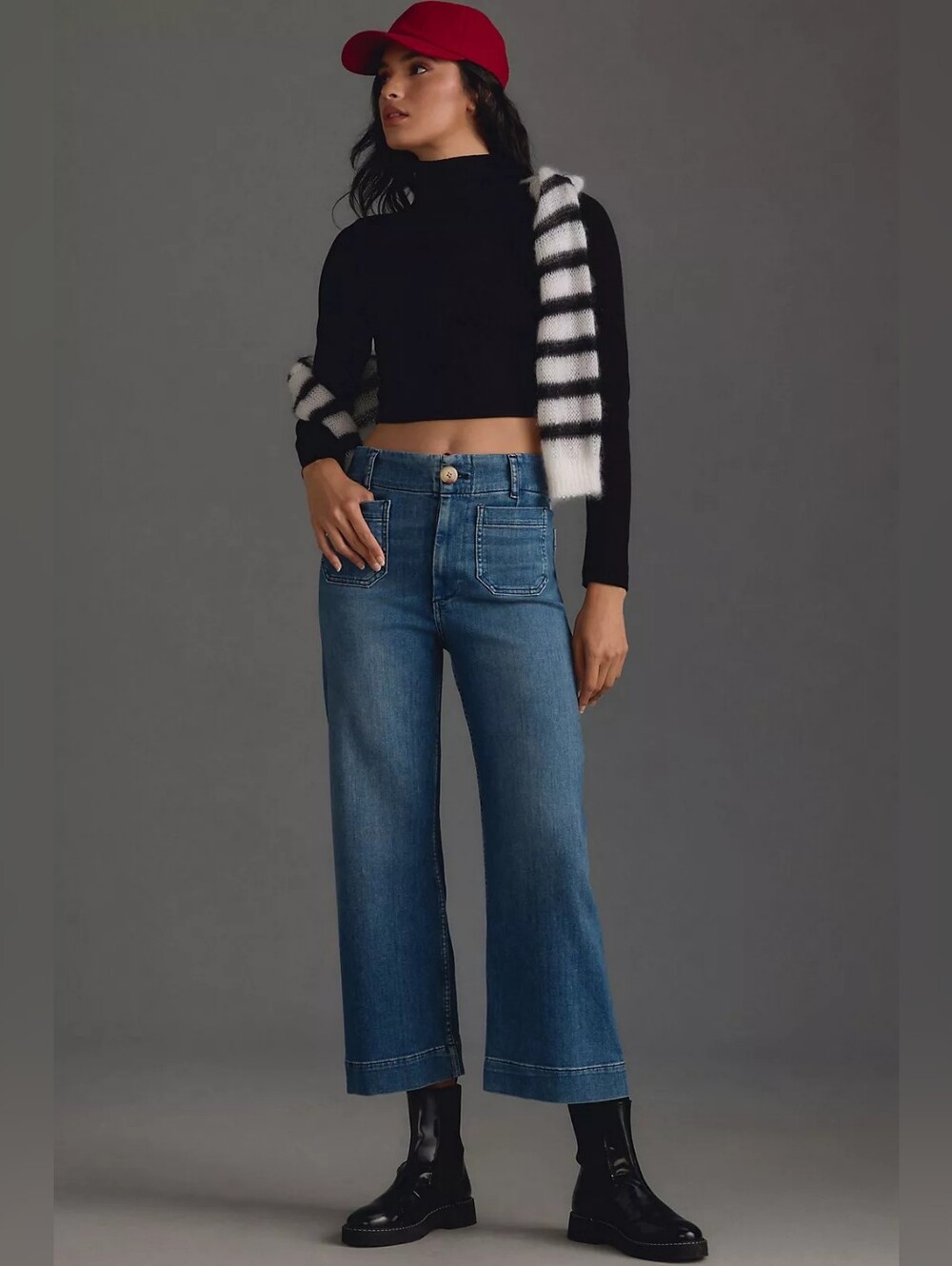 Maeve The Colette Crop High-Rise Wide-Leg Jean 26 Anthropologie Denim